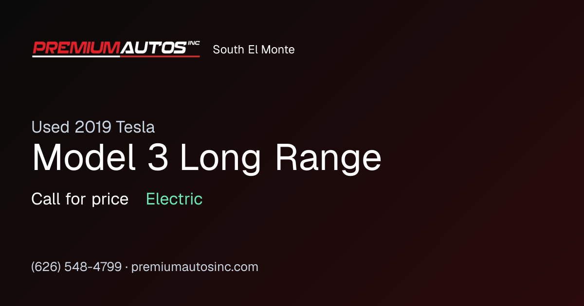 2019 Tesla Model 3 Long Range