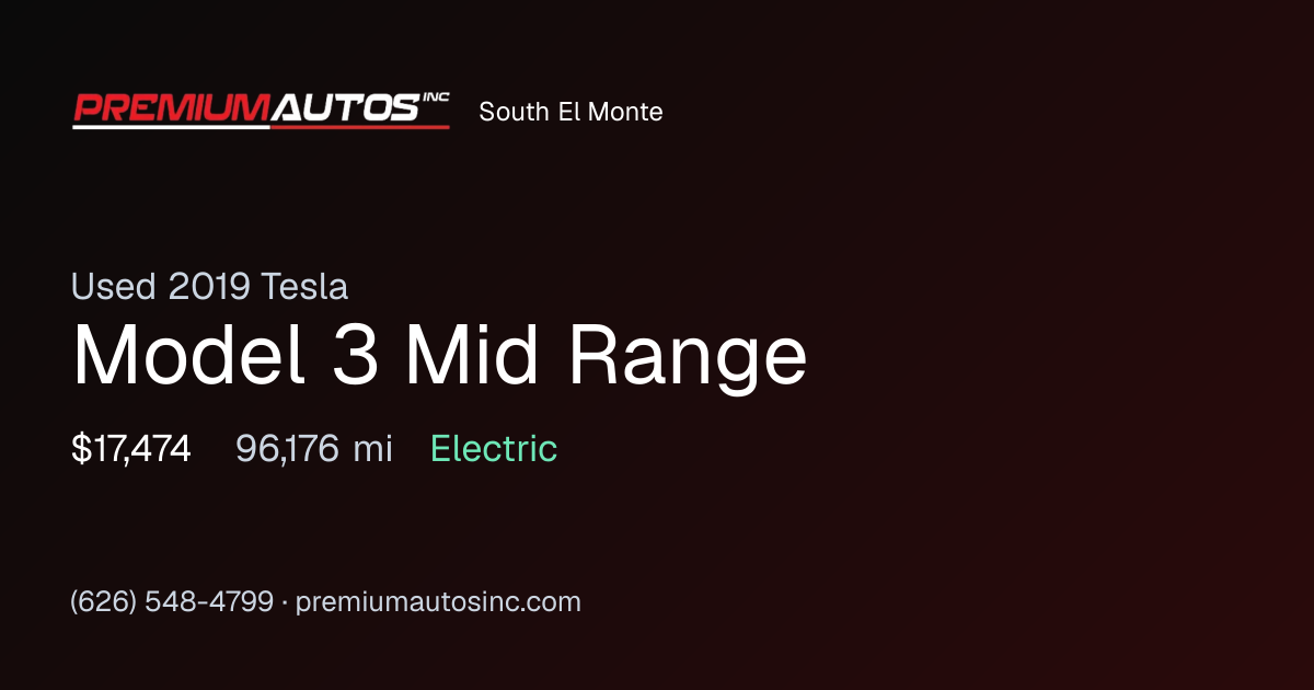 2019 Tesla Model 3 Mid Range