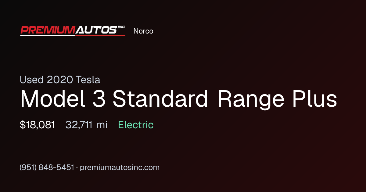 2020 Tesla Model 3 Standard Range Plus