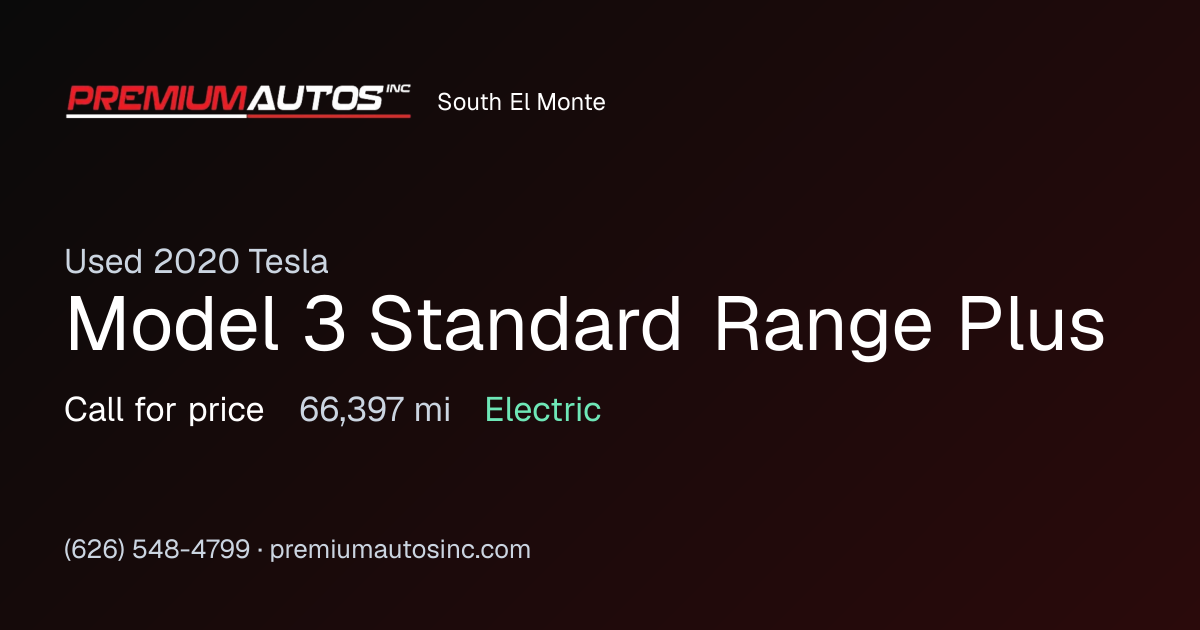 2020 Tesla Model 3 Standard Range Plus