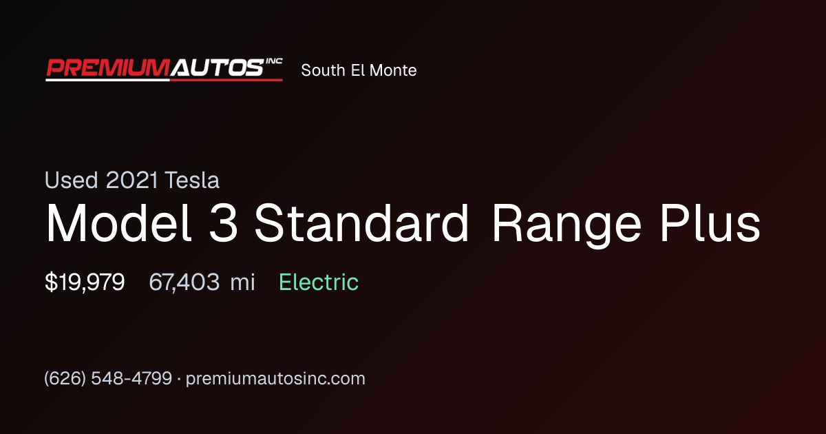 2021 Tesla Model 3 Standard Range Plus
