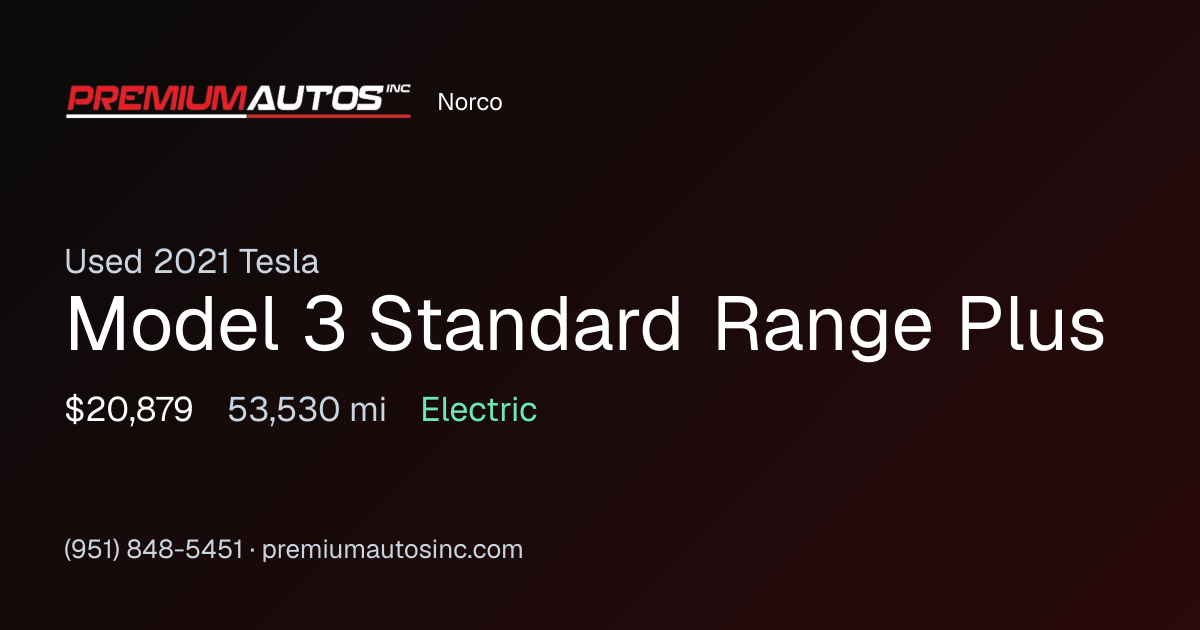 2021 Tesla Model 3 Standard Range Plus