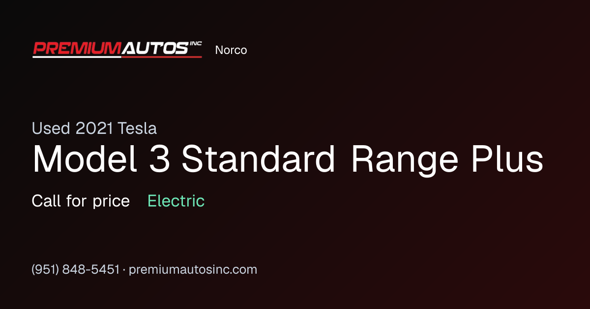 2021 Tesla Model 3 Standard Range Plus
