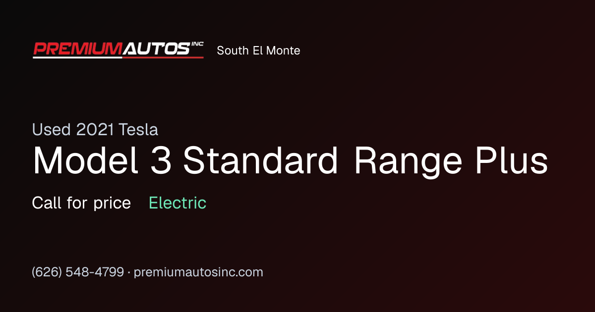 2021 Tesla Model 3 Standard Range Plus