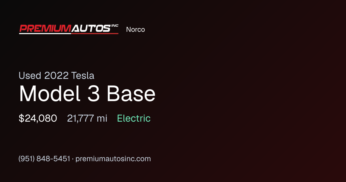 2022 Tesla Model 3 Base